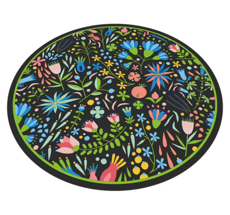 乙烯基花草地毯色彩鲜艳的植物图案 - TenStickers
