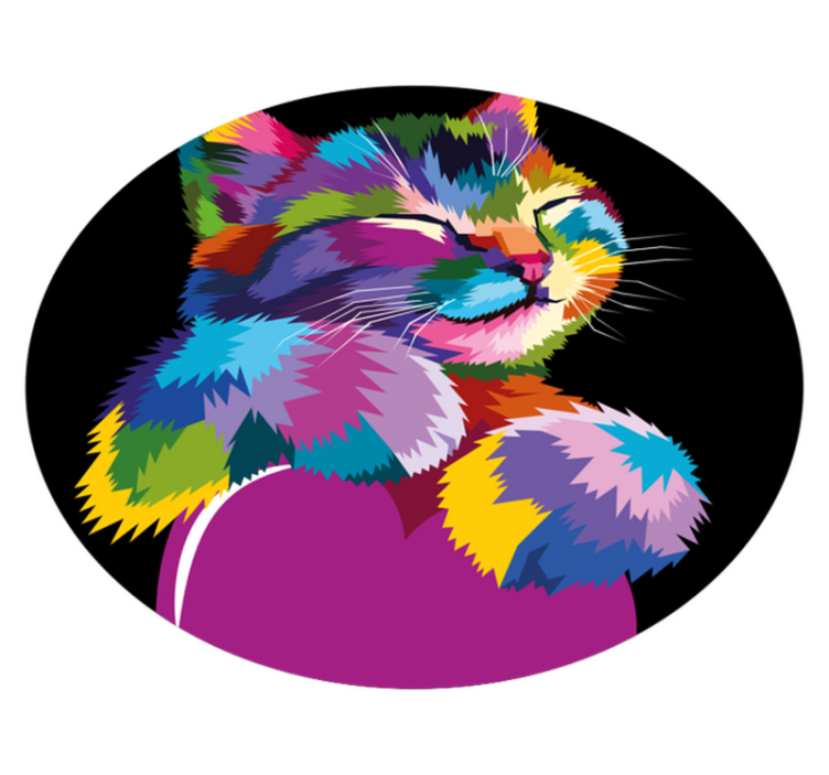 乙烯基地毯动物 生动的猫科动物插图 - TenStickers