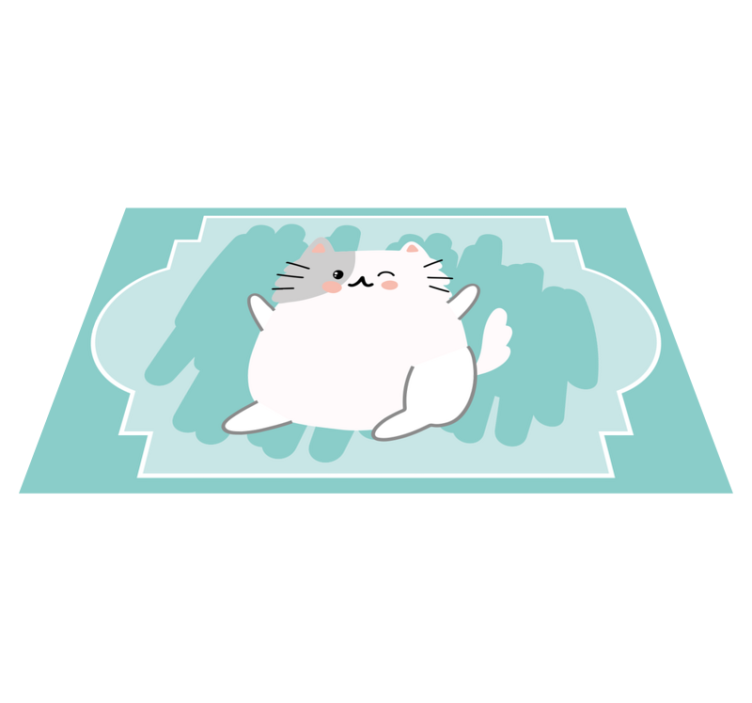 乙烯基地毯托儿所可爱猫咪插图 - TenStickers