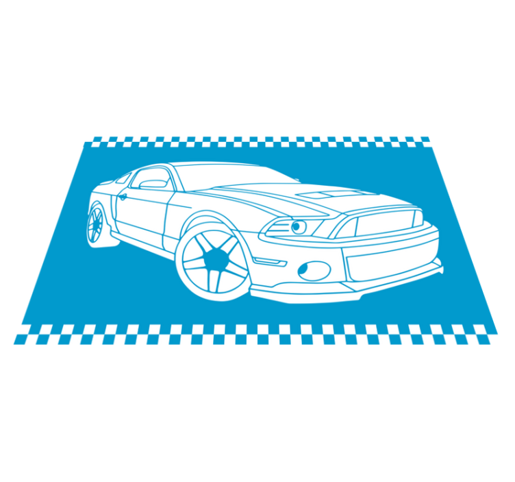 乙烯基地毯道路赛车车轮廓 - TenStickers