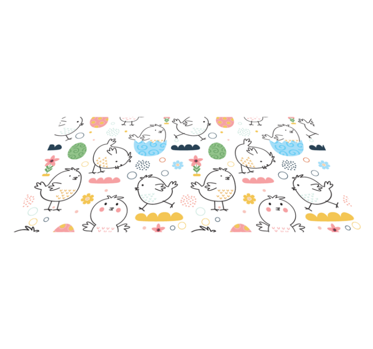 乙烯基地毯 儿童 魅力小鸡图案 - TenStickers