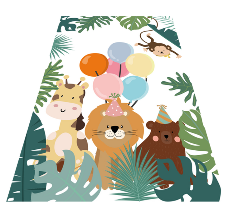 乙烯基地毯 儿童 狩猎动物庆典 - TenStickers