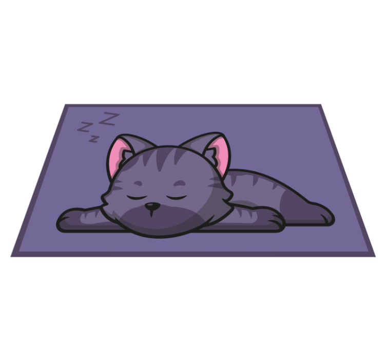 乙烯基地毯动物睡觉的猫 - TenStickers