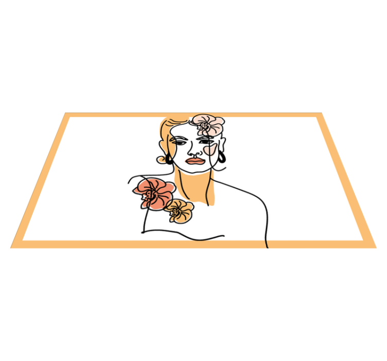 乙烯基地毯时尚花卉肖像 - TenStickers