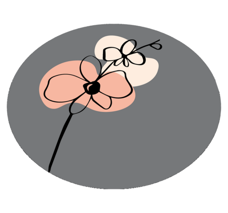 乙烯基花草地毯简约时尚灰色设计 - TenStickers