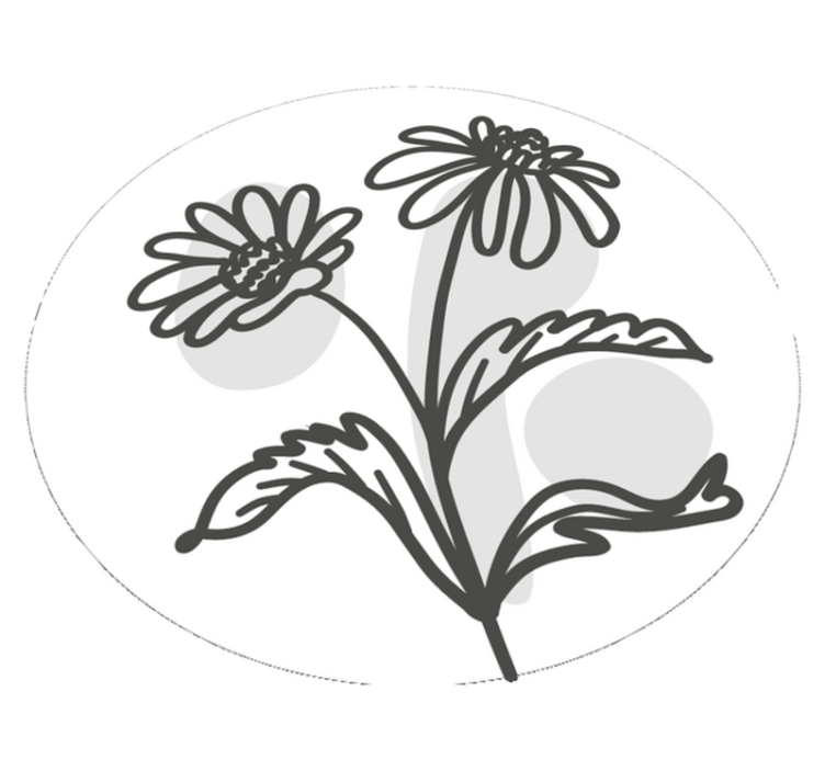 圆形乙烯基地毯时尚花卉图案 - TenStickers