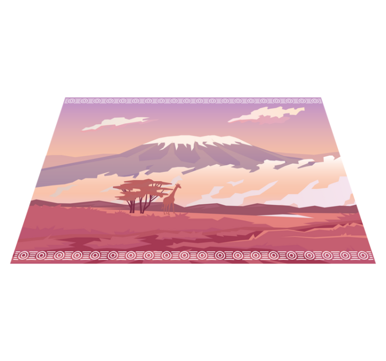 乙烯基地毯特性与山间日落景色 - TenStickers