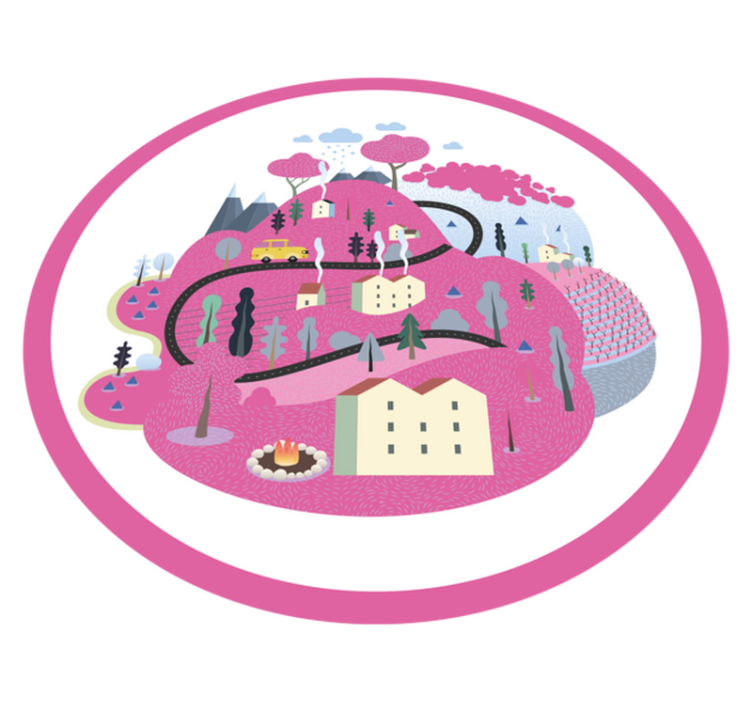 乙烯基地毯道路色彩缤纷的乡村场景 - TenStickers