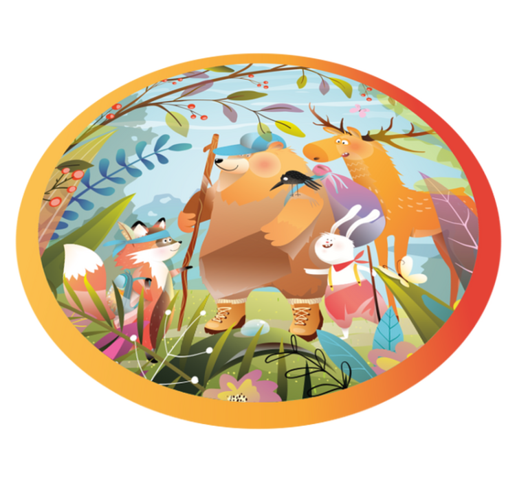 乙烯基地毯 儿童 森林朋友聚会 - TenStickers