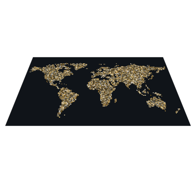 乙烯基地毯黄金世界地图 - TenStickers