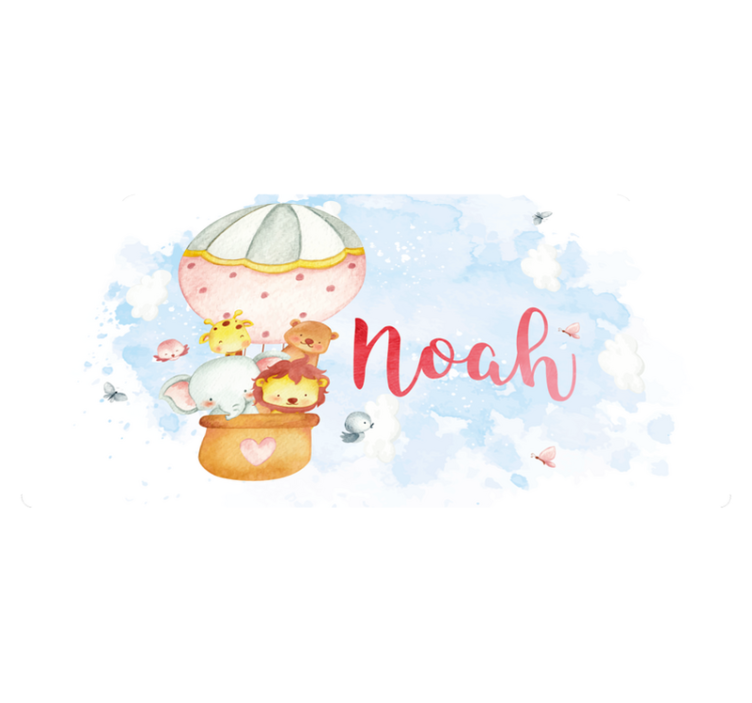 乙烯基地毯托儿所 气球冒险与名字 - TenStickers