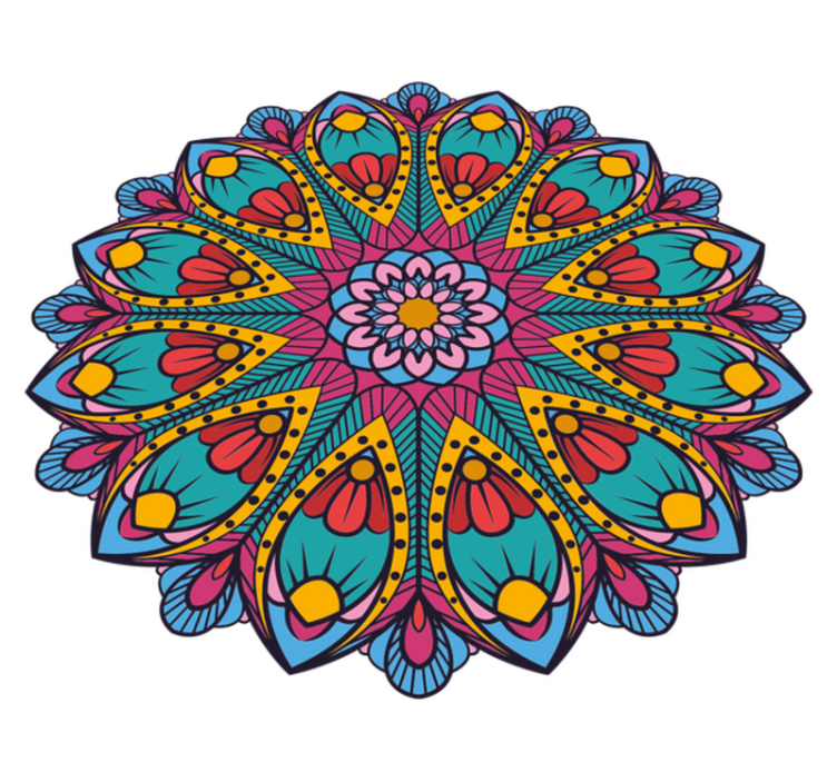 乙烯基地毯带彩色花卉插图 - TenStickers