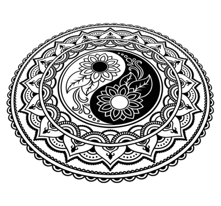 乙烯基地毯与阴阳向日葵相结合 - TenStickers