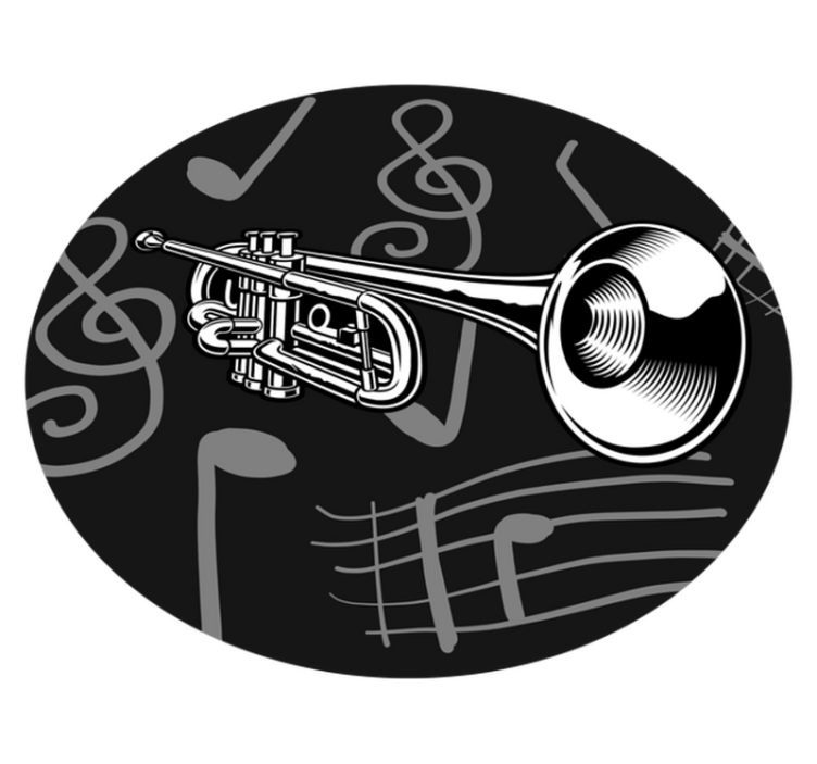 圆形乙烯基地毯音乐乐器主题 - TenStickers