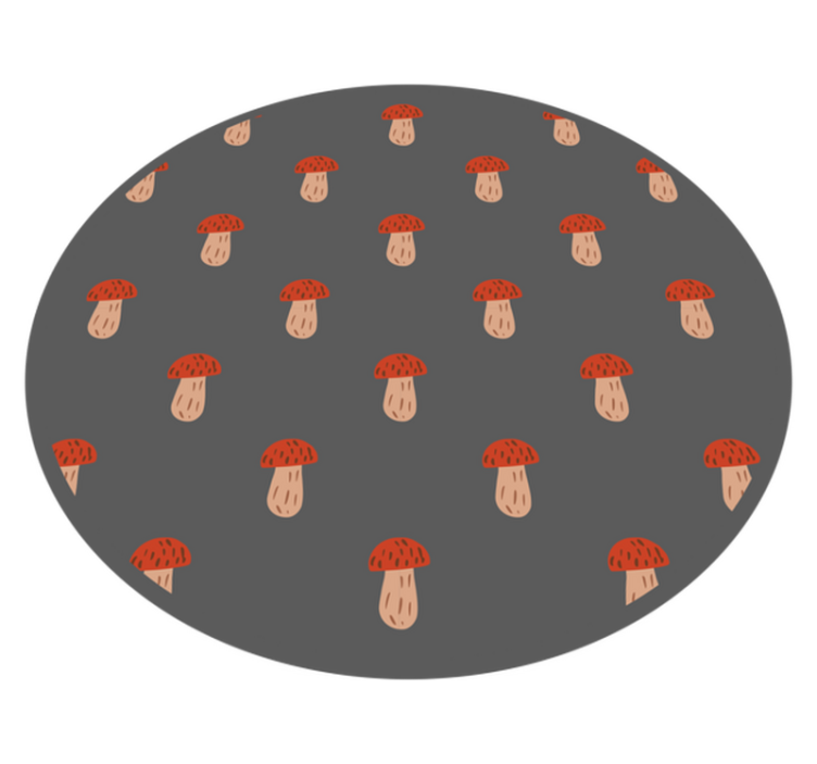乙烯基厨房地毯蘑菇图案圆形 - TenStickers