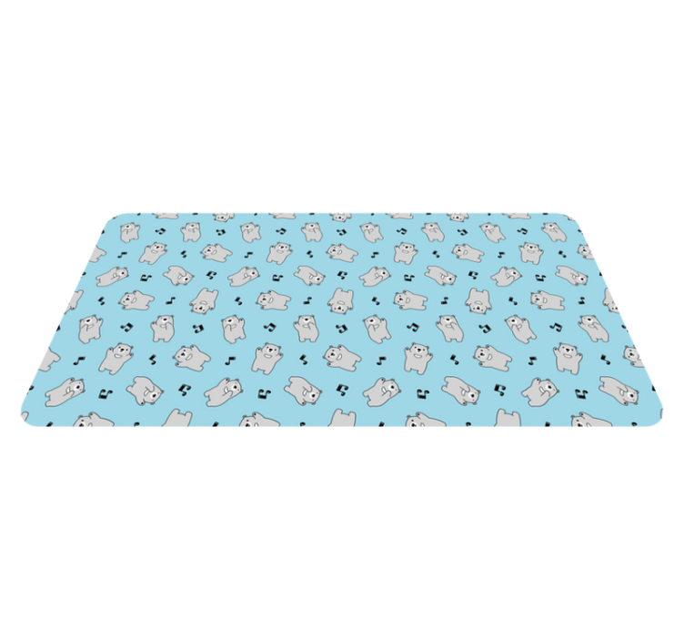 北极熊图案音乐长方形地毯 - TenStickers