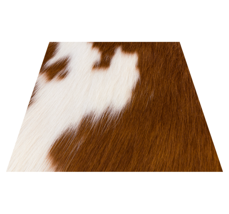 棕色白色牛毛纹理方形乙烯基地毯 - TenStickers