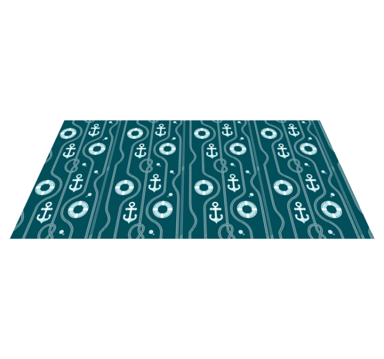 乙烯基地毯浴室 蓝色航海锚 - TenStickers