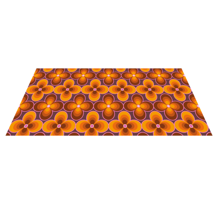 乙烯基复古地毯 复古花卉图案 - TenStickers