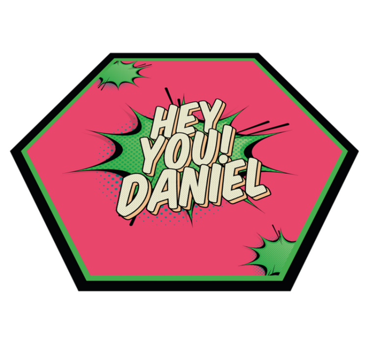 乙烯基地毯名称 漫画风格问候 - TenStickers