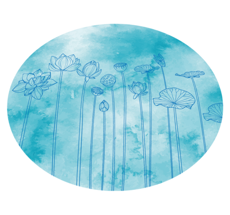 乙烯基花草地毯莲花蓝色飞溅 - TenStickers
