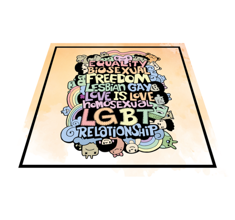 乙烯基地毯与短语展现彩虹lgbt信息 - TenStickers