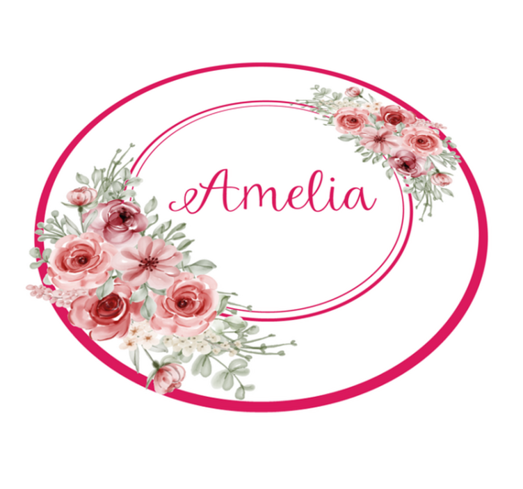 卧室乙烯基地毯花卉字母组合定制名字 - TenStickers