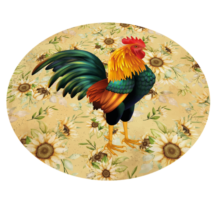 乙烯基花草地毯生动公鸡展示 - TenStickers