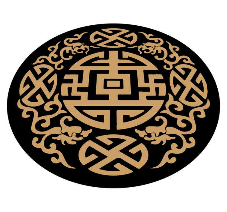 实心禅宗曼陀罗图案曼陀罗乙烯基地毯 - TenStickers