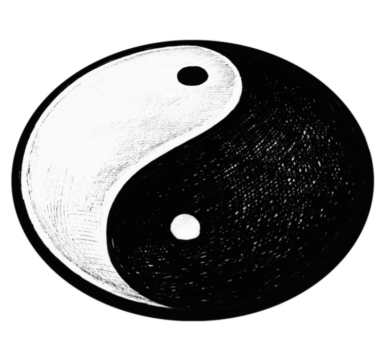 圆形乙烯基地毯与阴阳图案相结合 - TenStickers