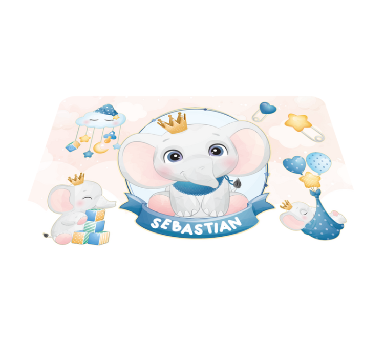 乙烯基地毯名称加冕大象游乐伙伴 - TenStickers