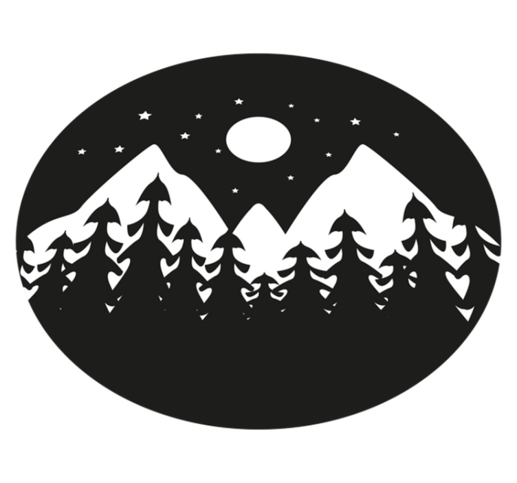 乙烯基地毯特性展现山脉轮廓场景 - TenStickers