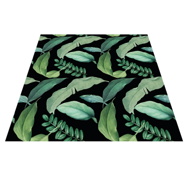 乙烯基地毯特性展现叶子绿色植物风格 - TenStickers