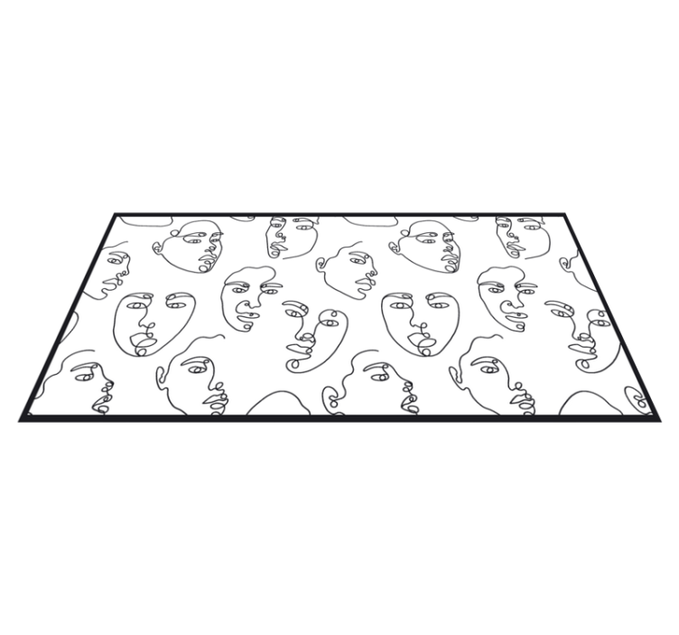 乙烯基地毯镶嵌线条艺术人脸 - TenStickers