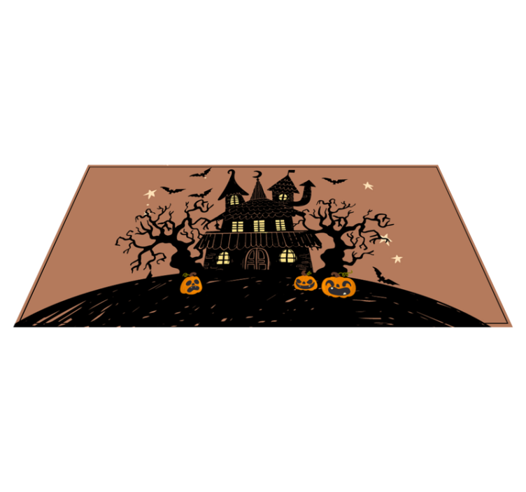 乙烯基地毯万圣节鬼屋场景 - TenStickers