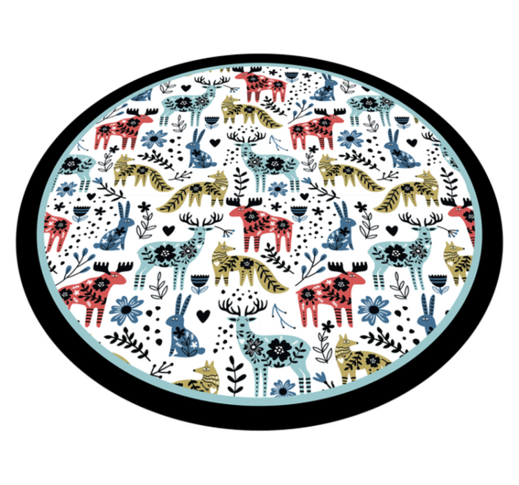 乙烯基地毯托儿所色彩丰富的动物图案 - TenStickers