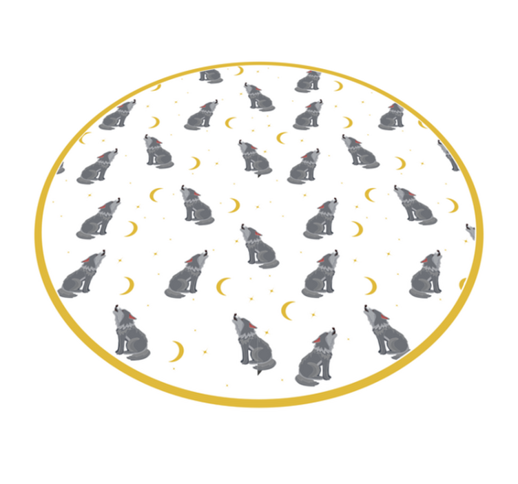 乙烯基地毯动物印花狼月图案 - TenStickers