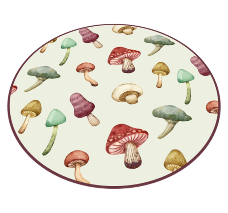 乙烯基地毯特性与蘑菇插图相结合 - TenStickers