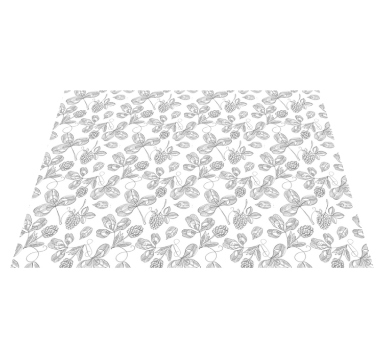 乙烯基花草地毯 植物线条图 - TenStickers