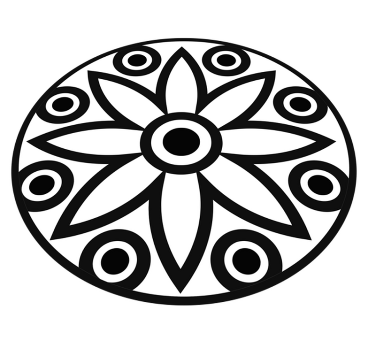 乙烯基地毯几何 圆形曼陀罗设计 - TenStickers