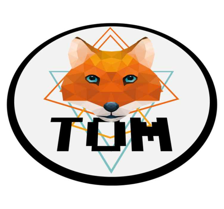 乙烯基地毯名称 几何狐狸圆圈 - TenStickers