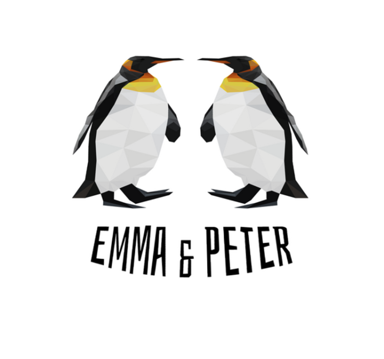 乙烯基地毯名称 几何企鹅 - TenStickers