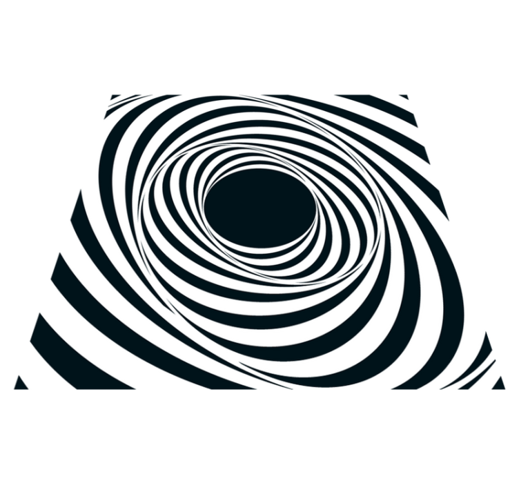 乙烯基地毯几何 黑白旋转图案 - TenStickers