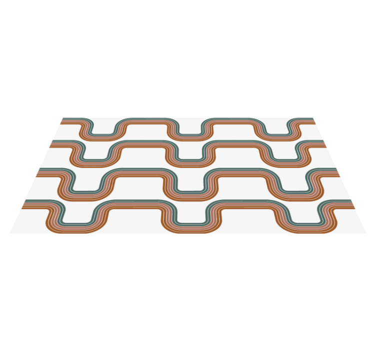 抽象的最小波浪复古地毯 - TenStickers