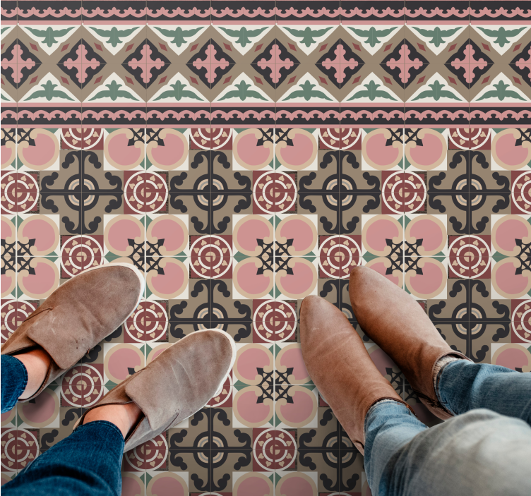 乙烯基厨房地毯 复古植物图案 - TenStickers