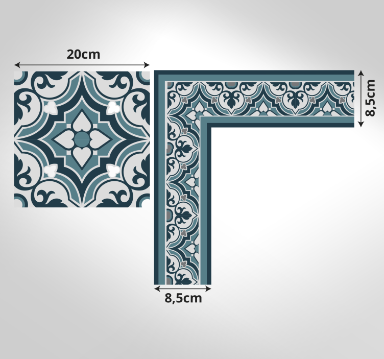 乙烯基地毯优雅蓝色图案 - TenStickers