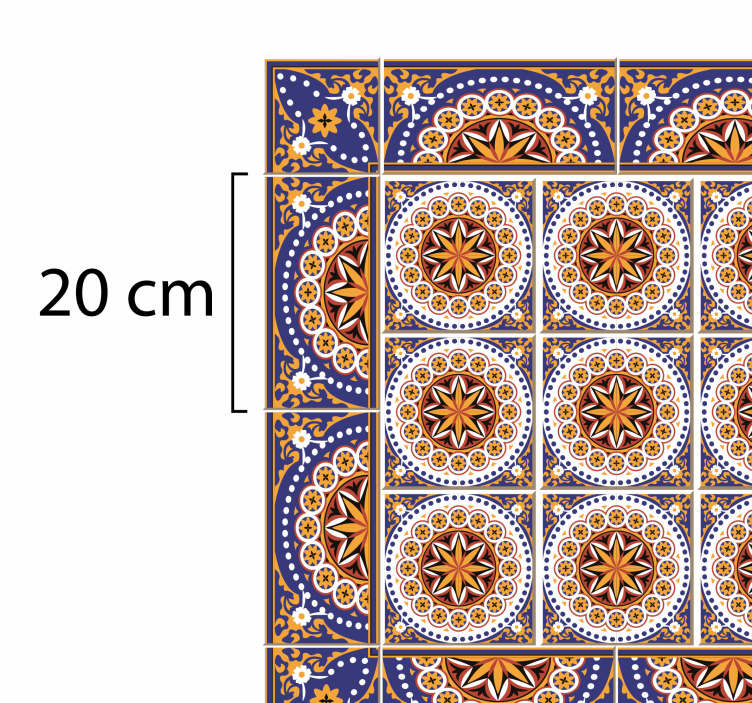 乙烯基地毯 曼陀罗马赛克图案 - TenStickers
