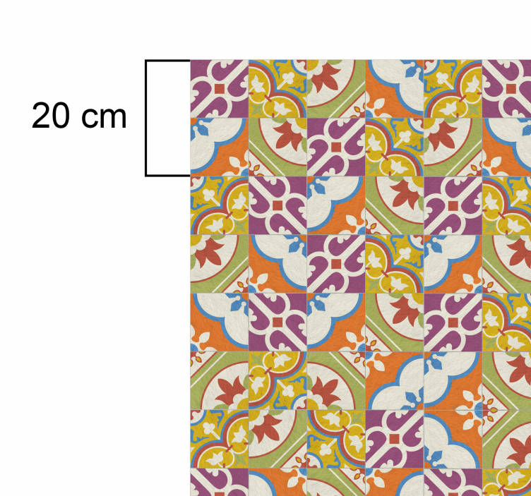 乙烯基复古地毯 花纹砖 - TenStickers