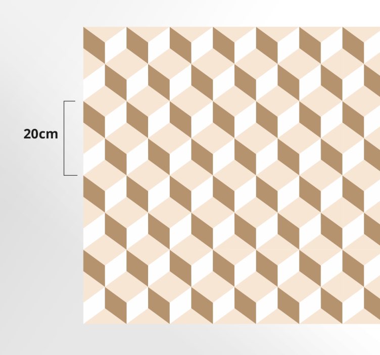 乙烯基厨房地毯立方蜂窝图案 - TenStickers