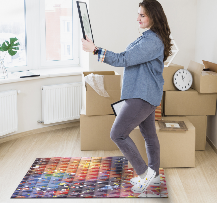 乙烯基地毯几何 抽象三角形马赛克 - TenStickers